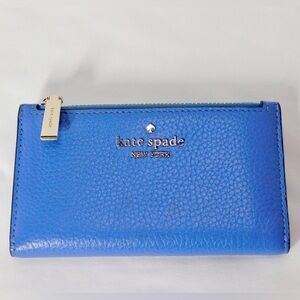 kate spade Spencer Small Slim Bifold Wallet - Fresh Blue